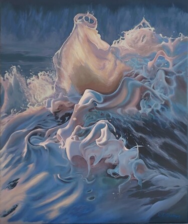 Malerei mit dem Titel "Sea frappe" von Olga Jones, Original-Kunstwerk, Öl