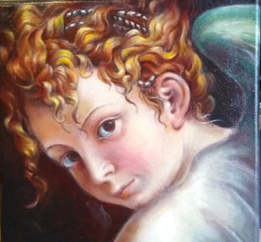 Painting titled "Angel after Girolam…" by Oj, Original Artwork, Oil