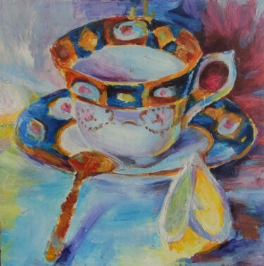Pintura titulada "Tea with lemon" por Oj, Obra de arte original, Oleo