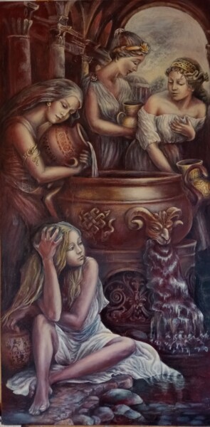 Pintura intitulada "50 Daughters of Kin…" por Oj, Obras de arte originais, Têmpera
