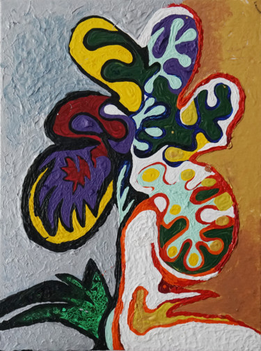 Schilderij getiteld "Bali Baum" door Olga Kagalovska, Origineel Kunstwerk, Acryl