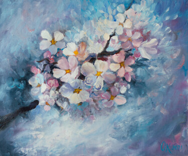 Картина под названием "Blooming flowering…" - Olga Kolomenskaya, Подлинное произведение искусства, Масло