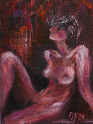 Картина под названием "Nu Girl" - Olga Kolomenskaya, Подлинное произведение искусства, Акрил