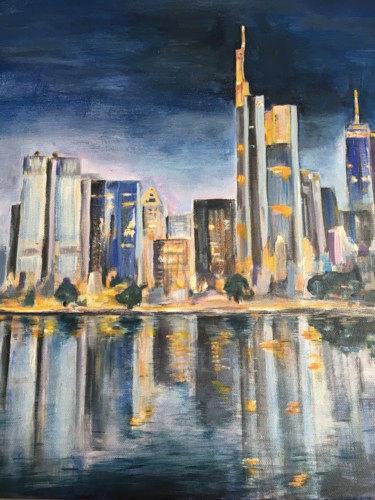 Painting titled "Frankfurt" by Polly Max, Original Artwork, Acrylic