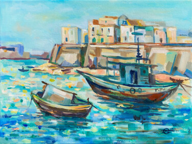 Malerei mit dem Titel "Sunny day in Gallip…" von Olga Krasovskaya, Original-Kunstwerk, Öl