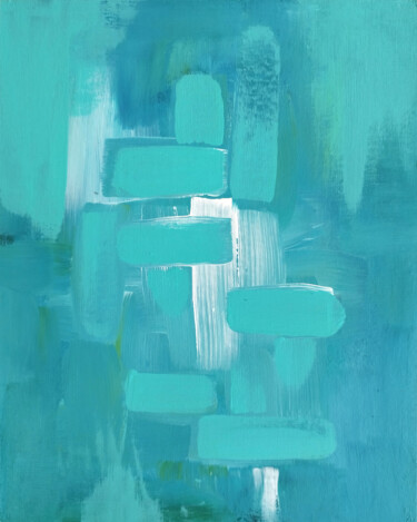 Schilderij getiteld "turquoise" door Olga Kuć, Origineel Kunstwerk, Acryl