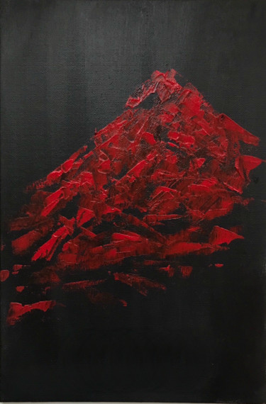 Картина под названием "The mountain is on…" - Olga Lakomaya, Подлинное произведение искусства, Масло