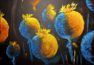 Pintura titulada "Solar balls" por Olga Larina, Obra de arte original, Pastel