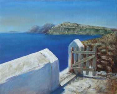 Картина под названием "On the island of Sa…" - Olga Laza, Подлинное произведение искусства, Акрил