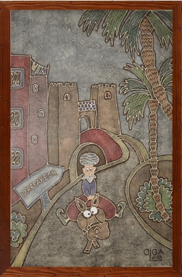 Peinture intitulée "" Marrakech"" par Olga Leila, Œuvre d'art originale, Acrylique