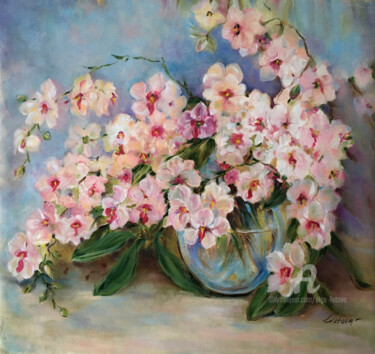 Картина под названием "Orchid" - Olga Liutova-Amplatz, Подлинное произведение искусства, Масло