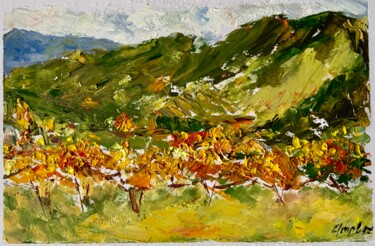 ,, Automne dans les Alpes '' Painting titled ",, Automne dans les…" by Olga Liutova-Amplatz, Original Art, Oil Mounted on Wood Panel