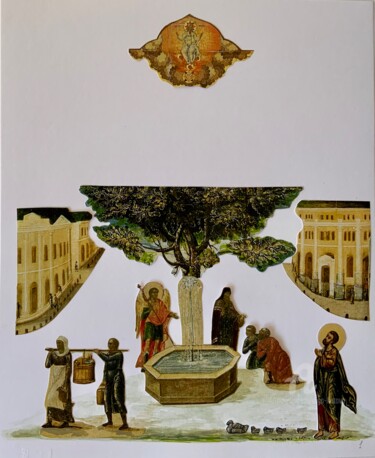 Pittura intitolato "Life of Mary" da Olga Liutova-Amplatz, Opera d'arte originale, Collages