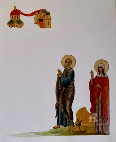 Painting titled "Prayer" by Olga Liutova-Amplatz, Original Artwork, Collages