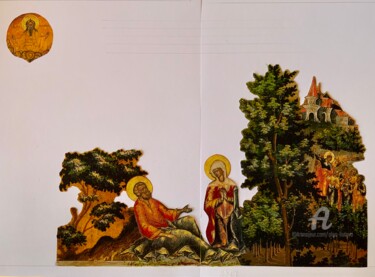 Collages intitolato "The earthly life of…" da Olga Liutova-Amplatz, Opera d'arte originale, Collages