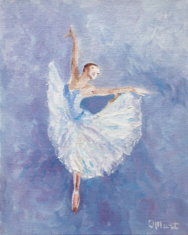 Peinture intitulée "Ballerina Painting…" par Olga Mart, Œuvre d'art originale, Huile Monté sur Carton