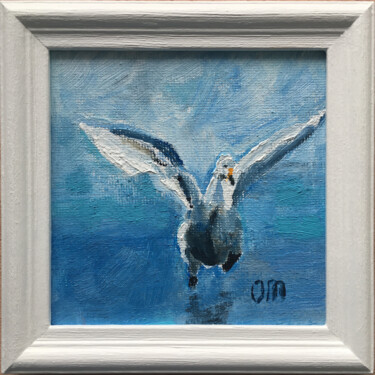 Pittura intitolato "Goose" da Olga Mart, Opera d'arte originale, Olio Montato su Cartone