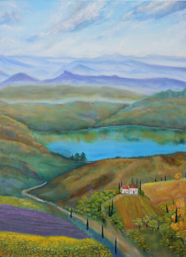Painting titled "France Provence pai…" by Olga Mart, Original Artwork, Oil
