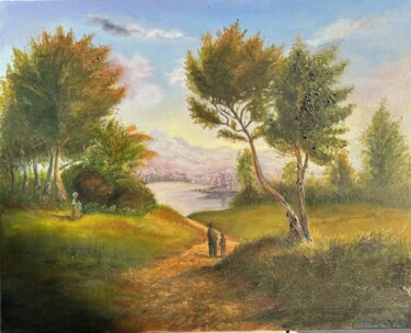 Painting titled "Journey through an…" by Olga Minasyan, Original Artwork, Oil
