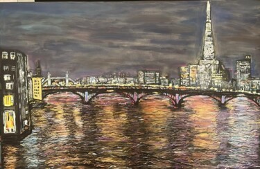 Malerei mit dem Titel "London Lights" von Olga Minasyan, Original-Kunstwerk, Acryl