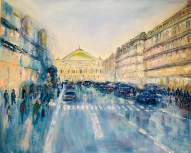 Pintura titulada "Early morning Paris…" por Olga Minasyan, Obra de arte original, Oleo