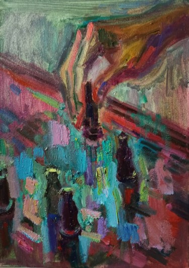 Картина под названием "" Ход королевой" из…" - Olga Morozova, Подлинное произведение искусства, Масло Установлен на Деревянн…