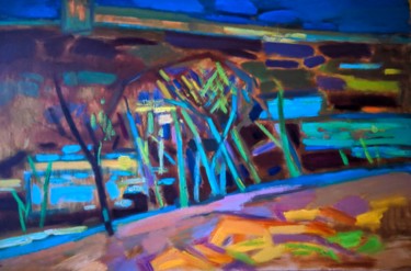 제목이 ""Перед рассветом""인 미술작품 Olga Morozova로, 원작, 기름 나무 들것 프레임에 장착됨