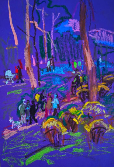 Dessin intitulée ""Локдаун по киевски"" par Olga Morozova, Œuvre d'art originale, Pastel