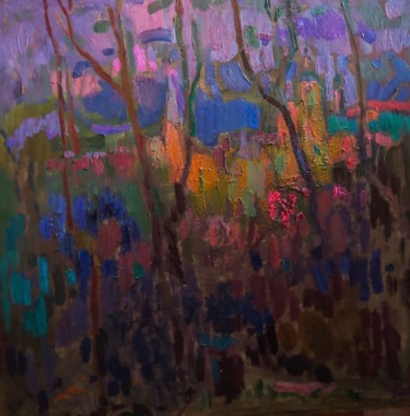 Картина под названием "Nocturne" - Olga Morozova, Подлинное произведение искусства, Масло Установлен на Деревянная рама для…