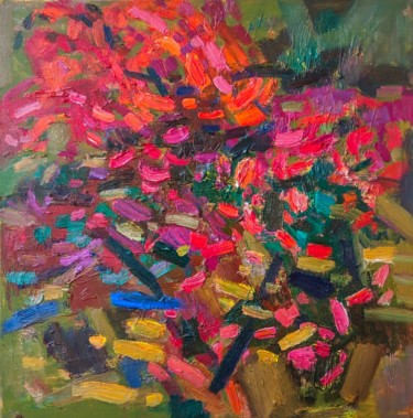 Painting titled "Blossom" by Olga Morozova, Original Artwork, Oil Mounted on Wood Stretcher frame