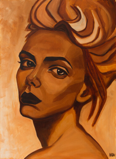 Schilderij getiteld "Beautiful woman "Au…" door Olga Naduieva, Origineel Kunstwerk, Olie