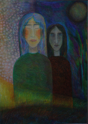 Painting titled "Bifurcation" by Olga Norba, Original Artwork, Pastel