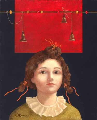 Painting titled "Bellflower" by Olga Oreshnikov, Original Artwork, Oil