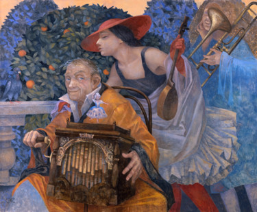 Painting titled "Musicians" by Olga Oreshnikov, Original Artwork, Other