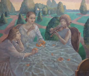 Pintura intitulada "Baroque" por Olga Oreshnikov, Obras de arte originais, Óleo