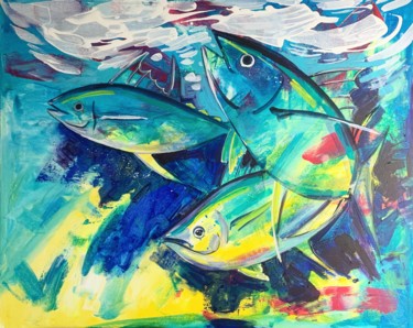 Peinture intitulée "Tuna Fish" par Olga Pascari, Œuvre d'art originale, Acrylique