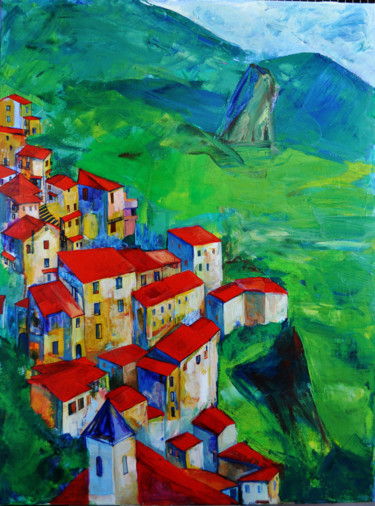 Pintura intitulada "Landscape" por Olga Pascari, Obras de arte originais, Óleo
