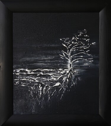 Картина под названием "Tree on a cliff. Or…" - Olga Pavlova, Подлинное произведение искусства, Акрил