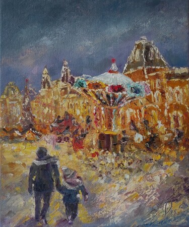 Картина под названием ""To the Christmas m…" - Olga Ponomarenko, Подлинное произведение искусства, Масло Установлен на Дерев…