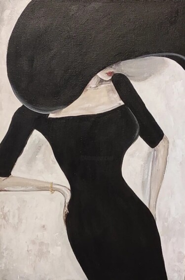 Peinture intitulée "Lady. Oil artwork o…" par Olga Ponomarenko, Œuvre d'art originale, Huile Monté sur Châssis en bois
