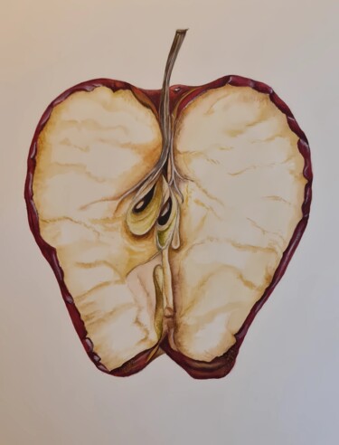 Malarstwo zatytułowany „Apple” autorstwa Olga Poruchikova, Oryginalna praca, Akwarela