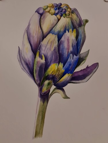 "Blue artichoke" başlıklı Tablo Olga Poruchikova tarafından, Orijinal sanat, Suluboya
