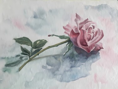 Pintura intitulada "Pink Harmony" por Olga Poruchikova, Obras de arte originais, Aquarela