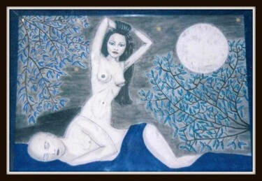 Peinture intitulée "LA CREATION D'EVE" par Olga Recio, Œuvre d'art originale