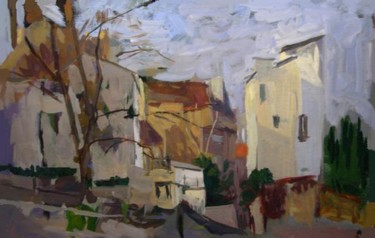 Painting titled "Rue Saint-Vincent,…" by Olga Richir, Original Artwork, Oil