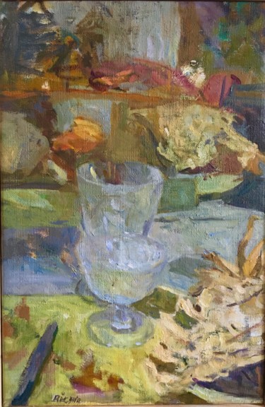 Peinture intitulée "Les deux verres" par Olga Richir, Œuvre d'art originale, Huile