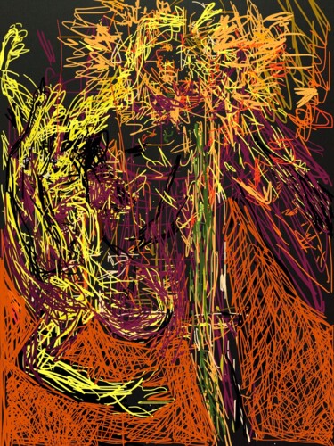 Arts numériques intitulée "Hélios, dieu de la…" par Olga Richir, Œuvre d'art originale, Peinture numérique