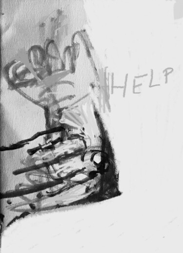 Картина под названием "Help" - Olga Richir, Подлинное произведение искусства, Акрил