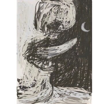 Digital Arts titled "Il y eut deux lunes…" by Olga Richir, Original Artwork, Digital Painting