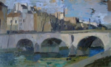 Pittura intitolato "PONT MARIE,PARIS" da Olga Richir, Opera d'arte originale